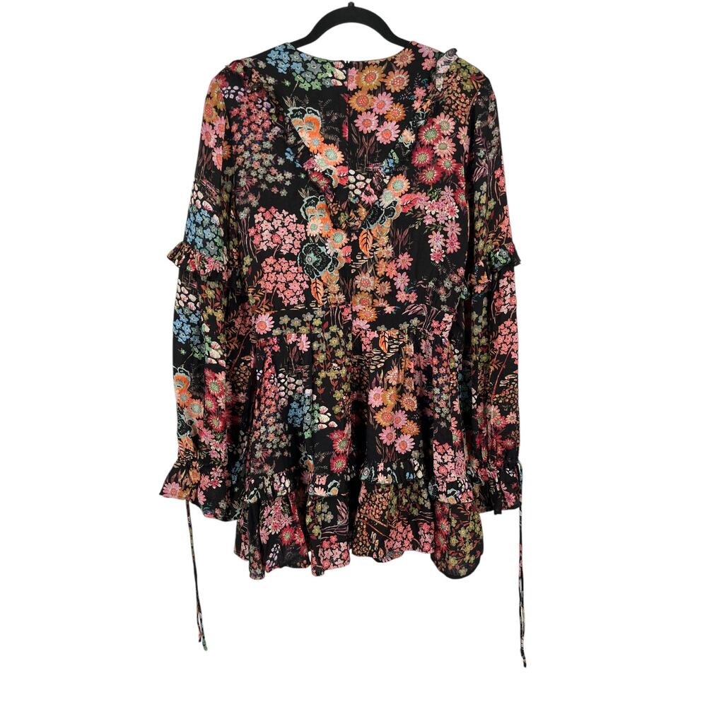 Ted Baker Dress Hendria floral-print ruffled crepe minidress size 2 (US 6) E - Picture 6 of 9